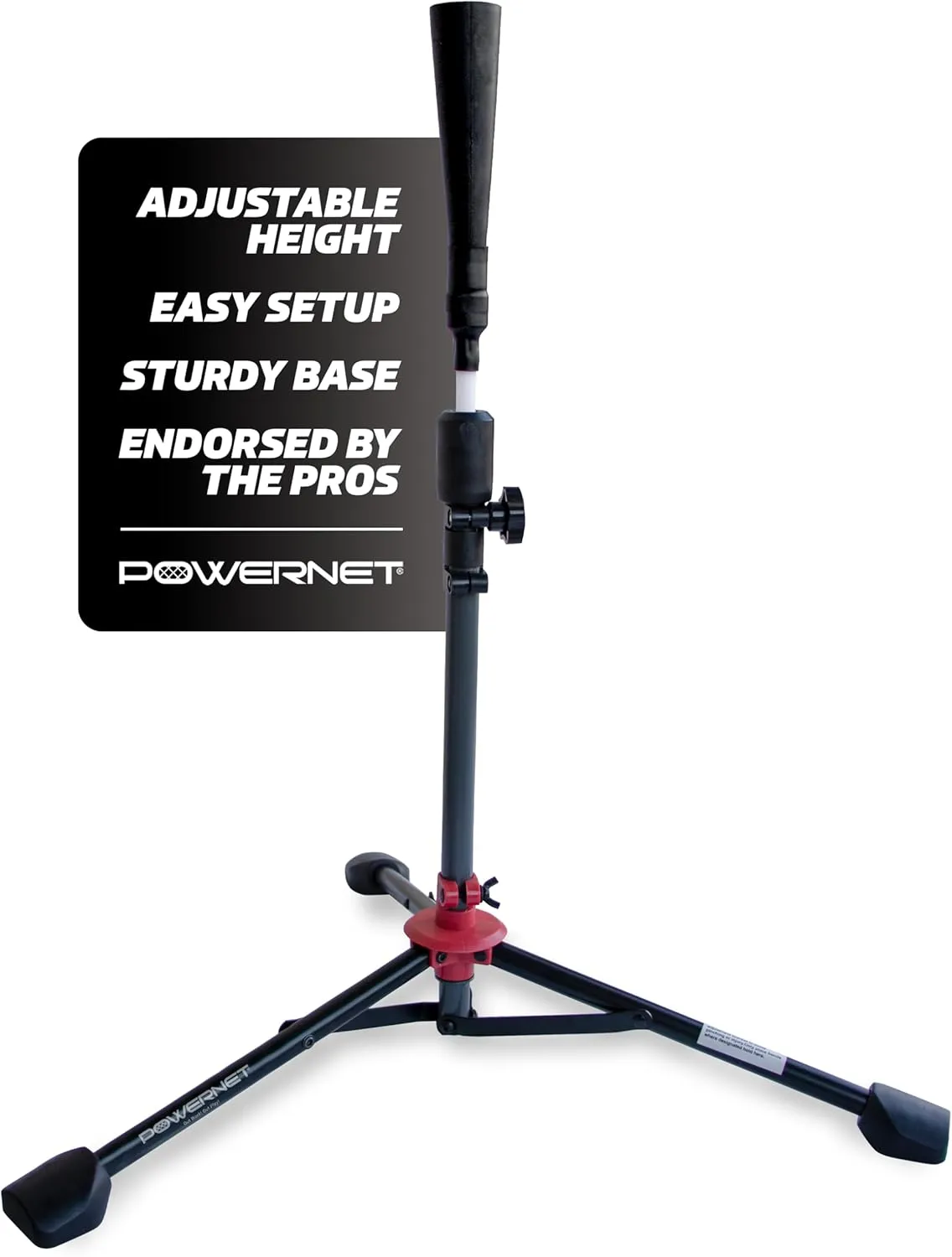 PowerNet Baseball & Softball Batting Tee, Adjustable Height Batting Tee 27.5" - 44", Portable Outdoor Baseball Training Equipment for Hitting Training