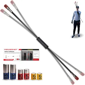 PowerNet Compact Power Bar, Weighted Tube with Interchangeable Weights, Strength Training Shoulder Rehabilitation Aid, Baseball Training Warm Up Cool Down, Increase Strength, Mobility & Flexibility