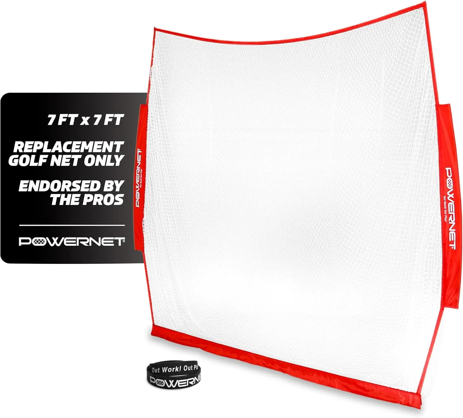 PowerNet Portable Golf Practice Net for Backyard & Garage, Outdoor Indoor Chipping and Driving Range Backstop, 7x7 FT Frame or Replacement Net