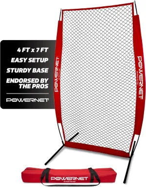 PowerNet Portable Softball & Baseball Batting Practice Pitching Screen, 7-FT I-Frame or A-Frame Pitching Net