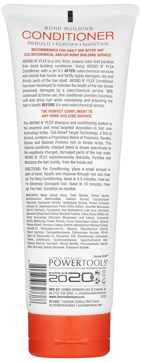POWERTOOLS 4BOND Bond Building Conditioner | Restore Damaged Hair | Contains Advanced Polymers, Keratin, Baobab & Quinoa Proteins (8 Fl Oz)