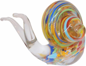 PRETYZOOM Colorful Glass Snail Figurine Chic Desktop Decor for Home Garden Unique Whimsical Ornament for Lawn Ornaments Dollhouse Landscape and Ideas