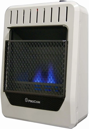 ProCom Heating MN100TBG Natural Gas Blue Flame Space Heater with Thermostat Control for Living Room, BedRoom, Home Office Use, 10000 BTU, Heats Up to 500 Square Feet, White
