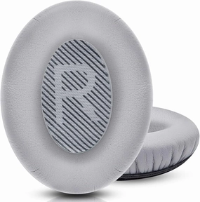 Professional Headphone Replacement Ear Pads for Bose QuietComfort 35 QC 2 15 25 Earpads Cushion for QC2 QC15 QC25 SoundTrue SoundLink Around-Ear Headphones (QC35/35ii, Silver Cushion   Grey Mat)