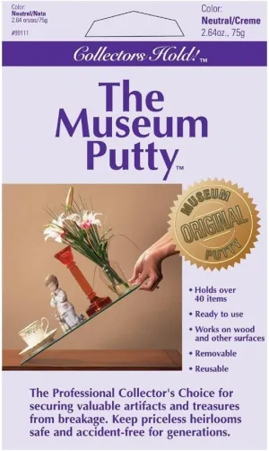 Quakehold Collectors Hold Museum Putty ,Silver ,2 Pack