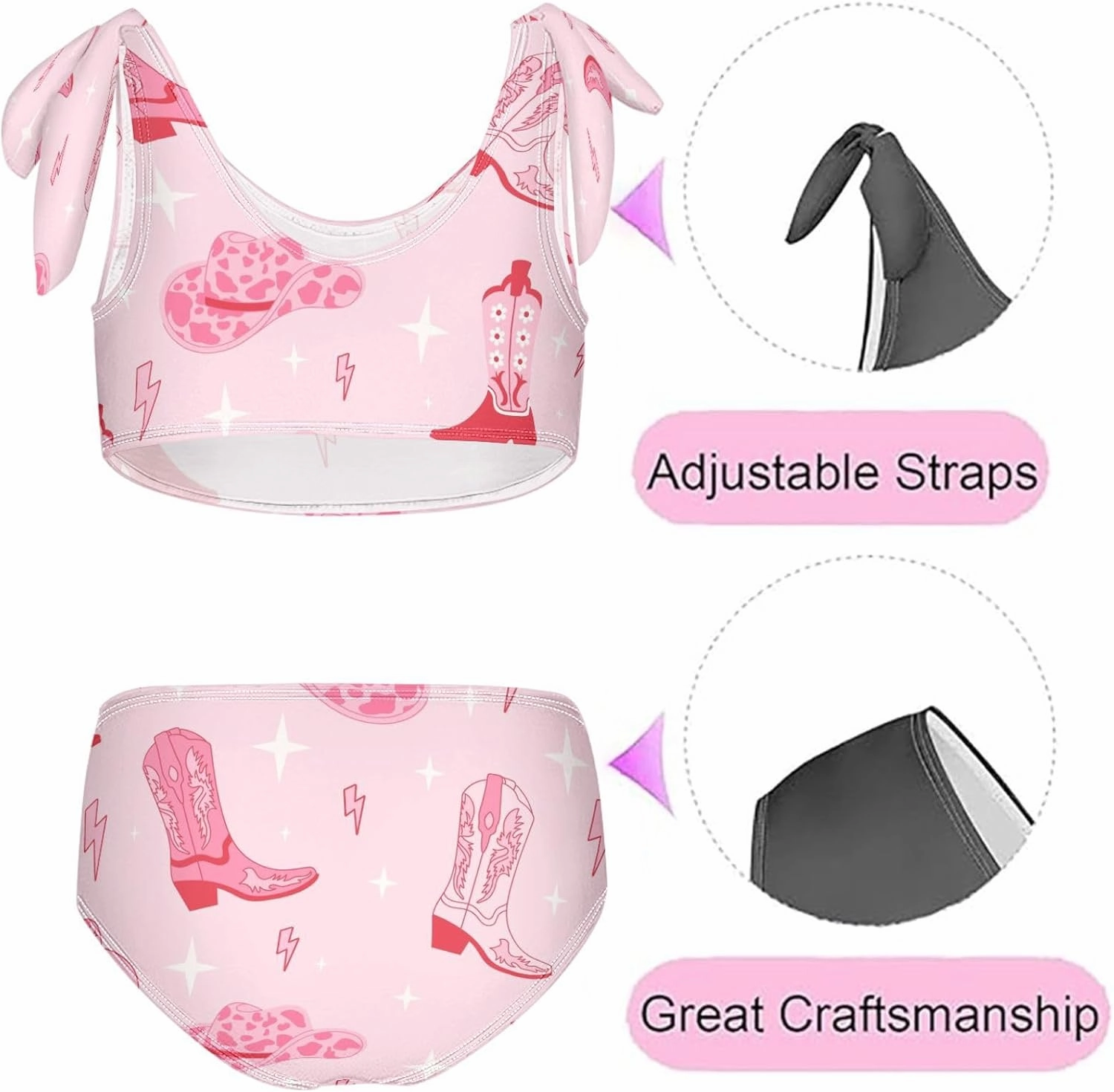 QUGRL Girls Swimsuit Two Piece Swimwear Bathing Suit for Girls Tankini Bikini Set Size 3-12T