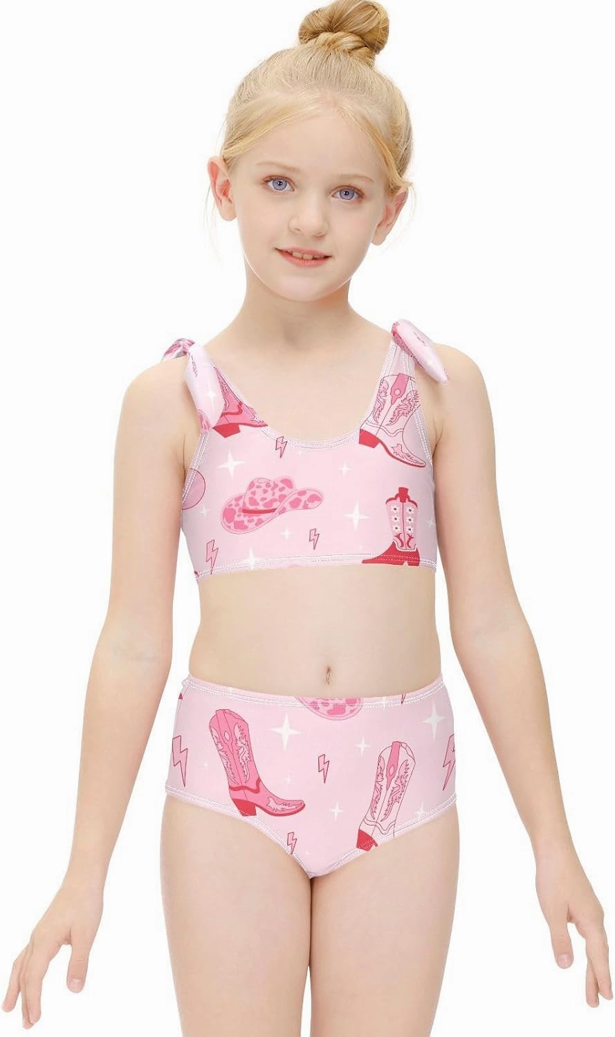 QUGRL Girls Swimsuit Two Piece Swimwear Bathing Suit for Girls Tankini Bikini Set Size 3-12T