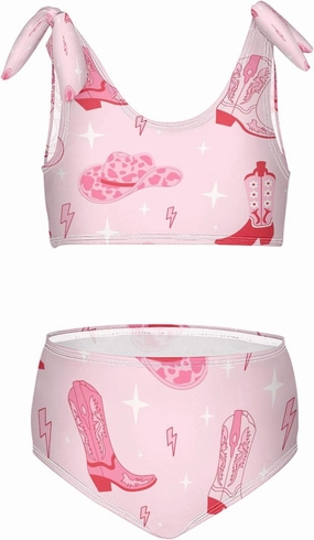 QUGRL Girls Swimsuit Two Piece Swimwear Bathing Suit for Girls Tankini Bikini Set Size 3-12T