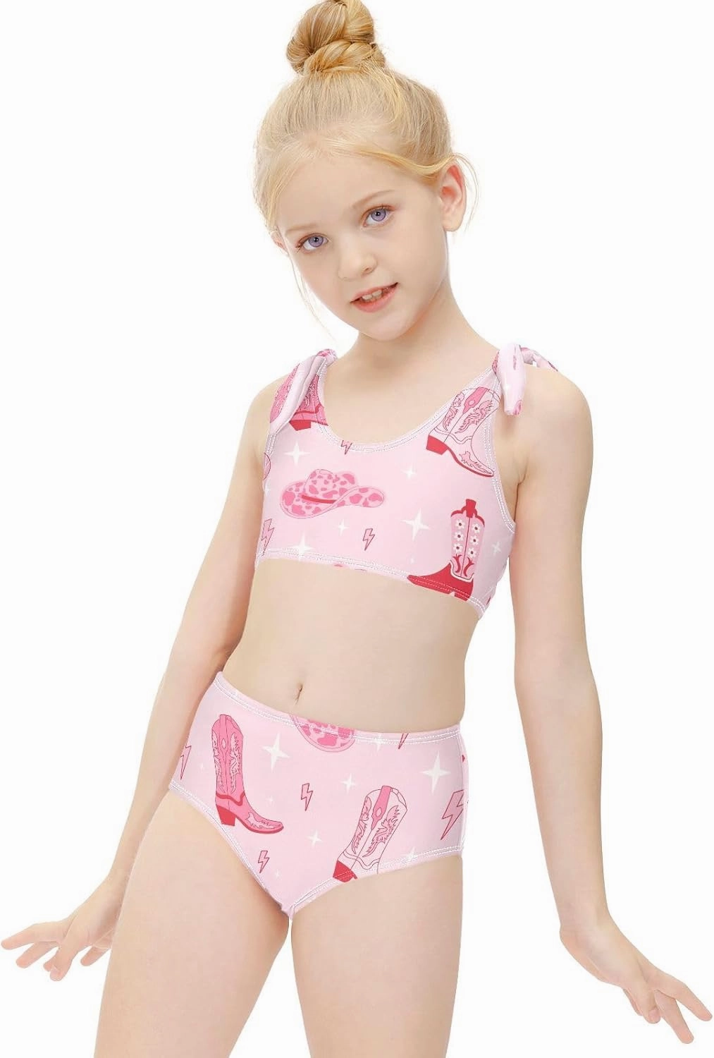 QUGRL Girls Swimsuit Two Piece Swimwear Bathing Suit for Girls Tankini Bikini Set Size 3-12T
