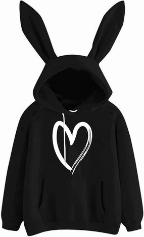Rabbit Hoodie Casual Bunny Ear Hooded Bunny Hoodies Cute Animal Hoodies Rabbit Ear Country Hoodies