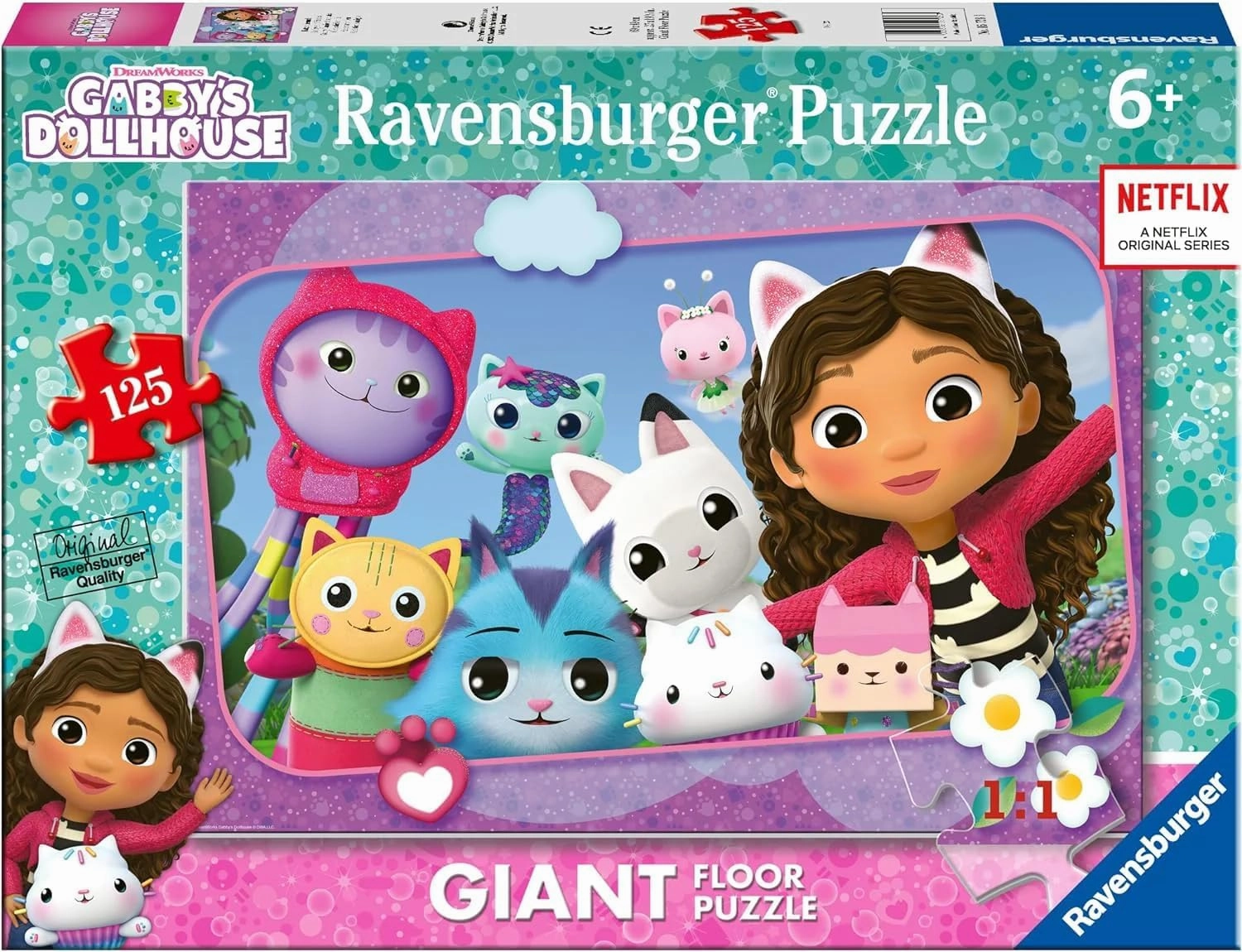 Ravensburger - 125 Giant Floor Collection, Gabby's Dollhouse Puzzle, Puzzle for Kids 6  Years, Educational and Stimulating Game, 125 Pieces