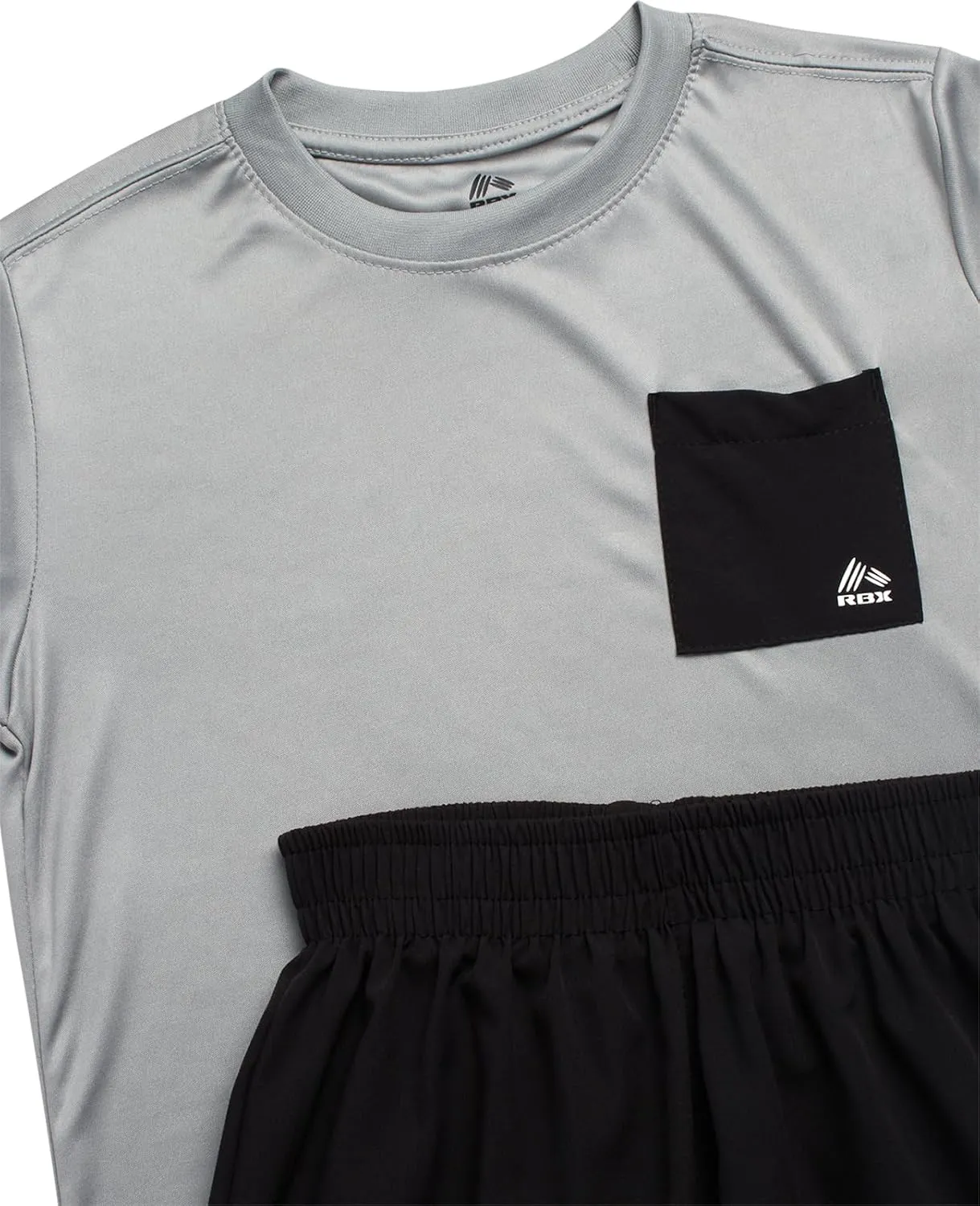 RBX Boys Athletic Shorts Set - 2 Piece Active Short Sleeve Shirt and Woven Performance Running Tech Shorts for Boys (4-12)