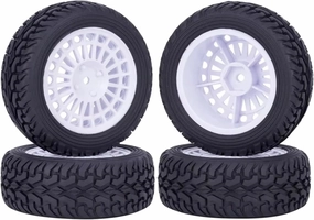 RC Car DIY Parts for HSP for HPI for Tamiya 1/10 1/14 1/16 75mm Glued On Road Tyre Plastic Wheels Rim RC for Rally for Racing Upgrades Parts(White)