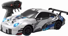 RC Drift Car 1:24 Scale, 2.4GHz Remote Control, 4WD High Speed with LED Lights, 60 Min Runtime, White