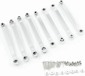 Rc Special Connecting Rod for MN D90 D96 for MN98 for MN99S MN45 Metal for Chassis Pull Rod Linkage RC Car Tracked Vehicles Parts and Accessories Upgrade Replacement Use(Silver)