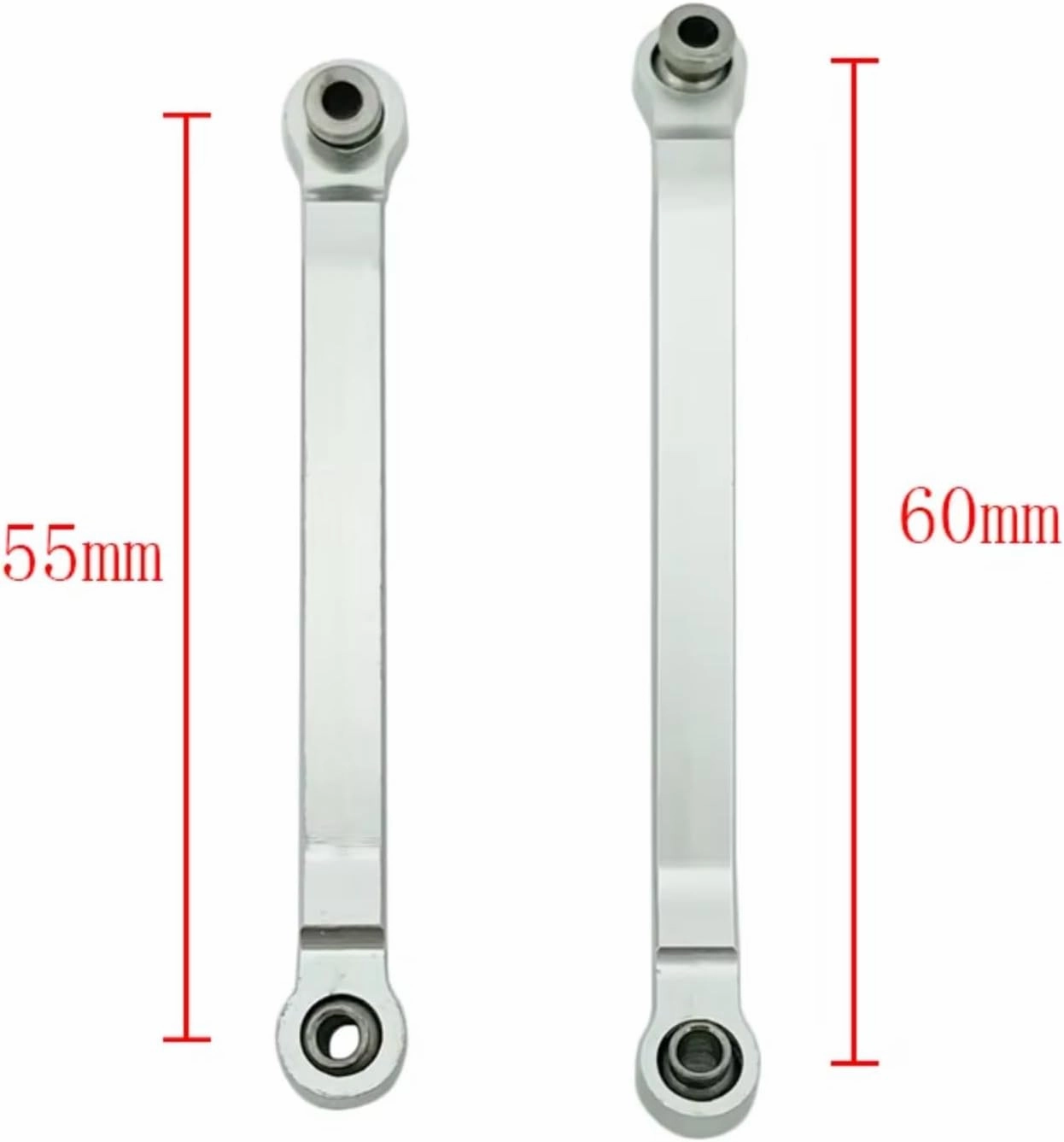 Rc Special Connecting Rod for MN D90 D96 for MN98 for MN99S MN45 Metal for Chassis Pull Rod Linkage RC Car Tracked Vehicles Parts and Accessories Upgrade Replacement Use(Silver)