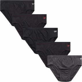 Reebok Low Rise Mens Underwear Briefs - 5 Pack Performance Briefs Cotton Underwear For Men with Contour Pouch (Sizes: S-XL)