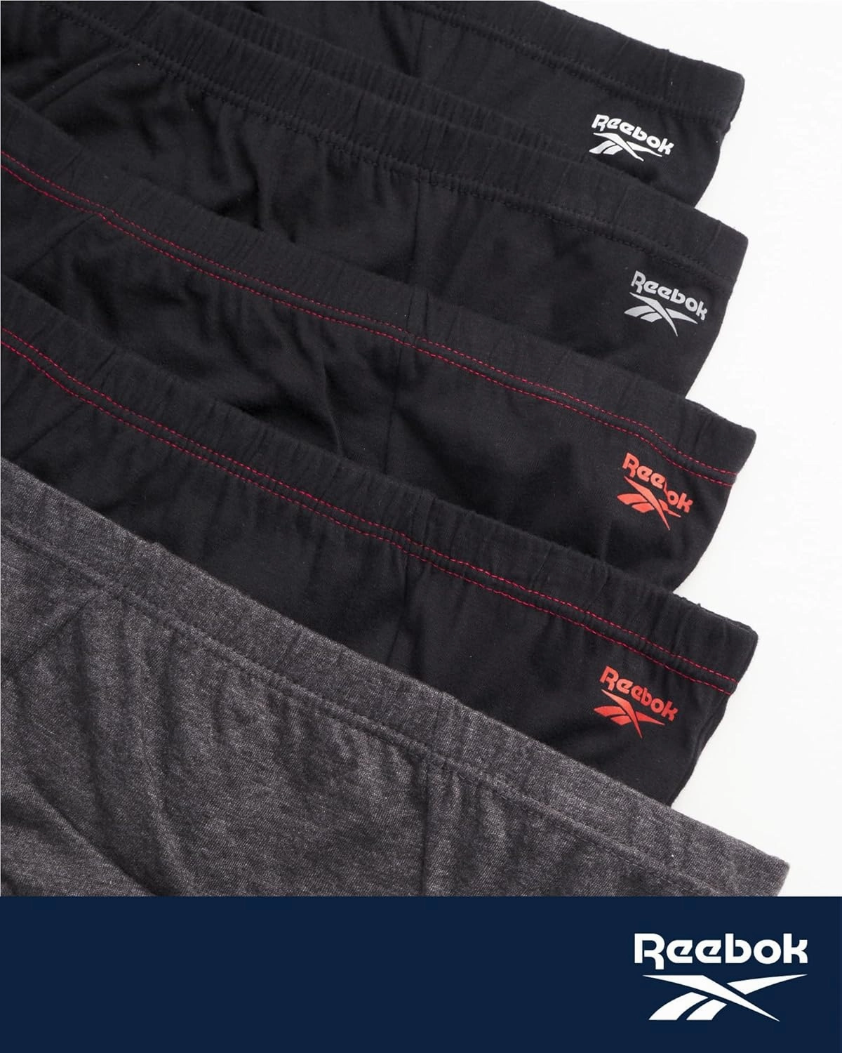 Reebok Low Rise Mens Underwear Briefs - 5 Pack Performance Briefs Cotton Underwear For Men with Contour Pouch (Sizes: S-XL)