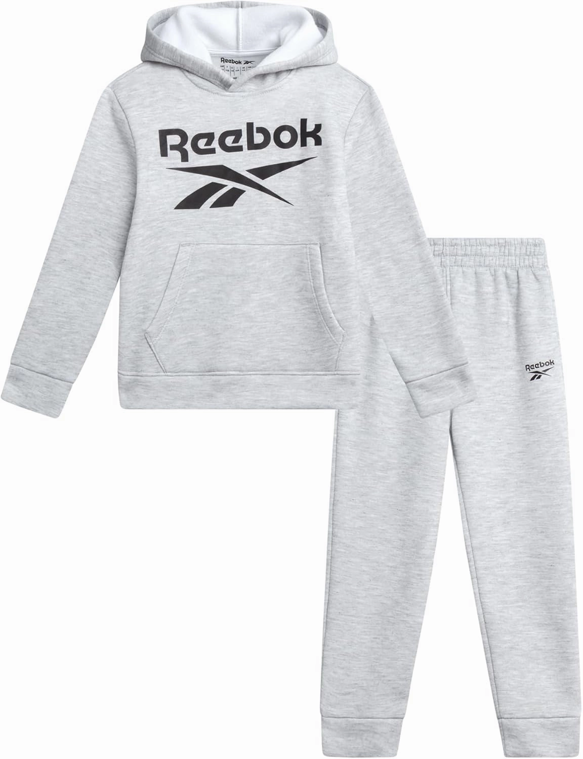 Reebok Toddler Boys' Sweatsuit Set - 2 Piece Active Fleece Hoodie Sweatshirt and Jogger Sweatpants Set for Boys (Sizes: 2T-7)