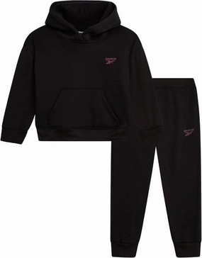 Reebok Toddler Girls' Sweatsuit Set - 2 Piece Fleece Sweatshirt and Jogger Sweatpants Set for Little Girls (Sizes: 2T-6X)