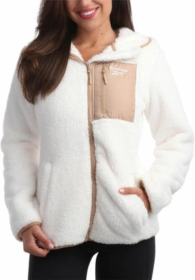 Reebok Women's Fleece Sweatshirt Jacket - Full Zip Sherpa Fur Hooded Jacket - Lightweight Teddy Coat for Women (S-XL)