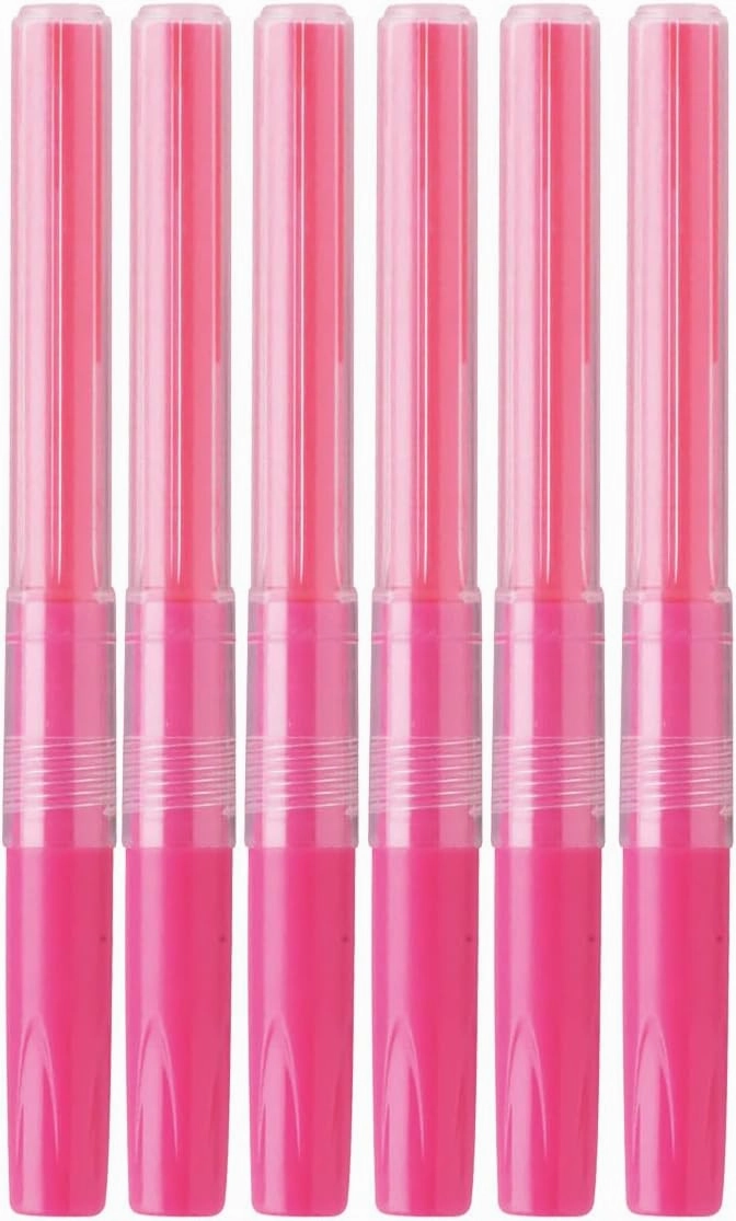 Refill For Handy Line S Highlighter, Pink Ink, 6-pk; Bundle with Plastic Reusable Pouch