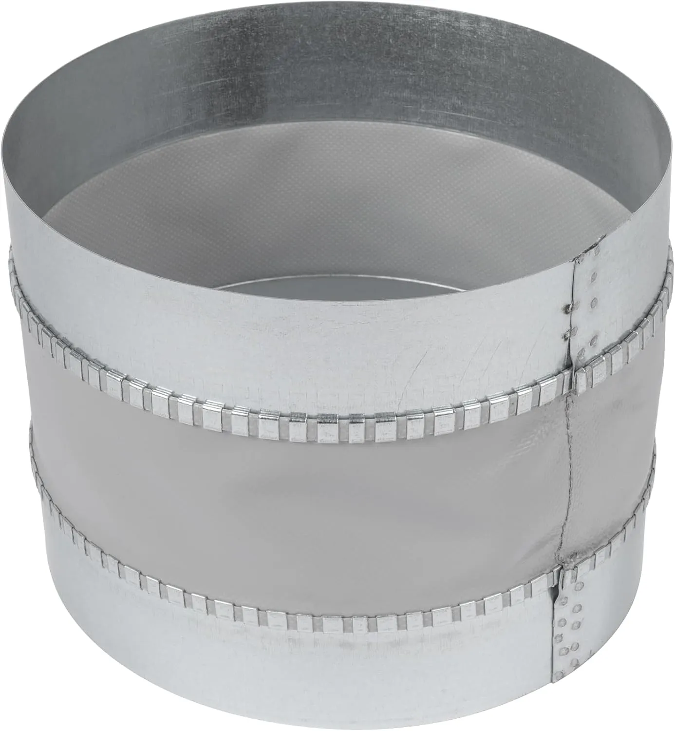 Repa Market 8" Inch Round Flexible Noise Control Duct Connector - Galvanized Steel Metal Pipe Extension, Vent Coupling - Dryer Vent Connector - Coupler for HVAC Ducting, Ventilation System, Fittings