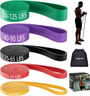 Resistance Bands for Working Out: 5-Levels Exercise Bands Set - Pull Up Assistance Elastic Silicone - Physical Therapy/Stretching/Training - Home Gym for Women&Men