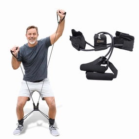 Resistance Bands with Handles for Home Workouts, Yoga, Pilates & Strength Training, All-in-One Exercise Equipment and Portable Workout Set for Women & Men, Heavy - 20 lbs. (Charcoal)