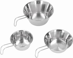 Restokki Stainless Steel Camping Bowl Set Portable BBQ Folding Mug Bowls for Mountaineering and Picnic