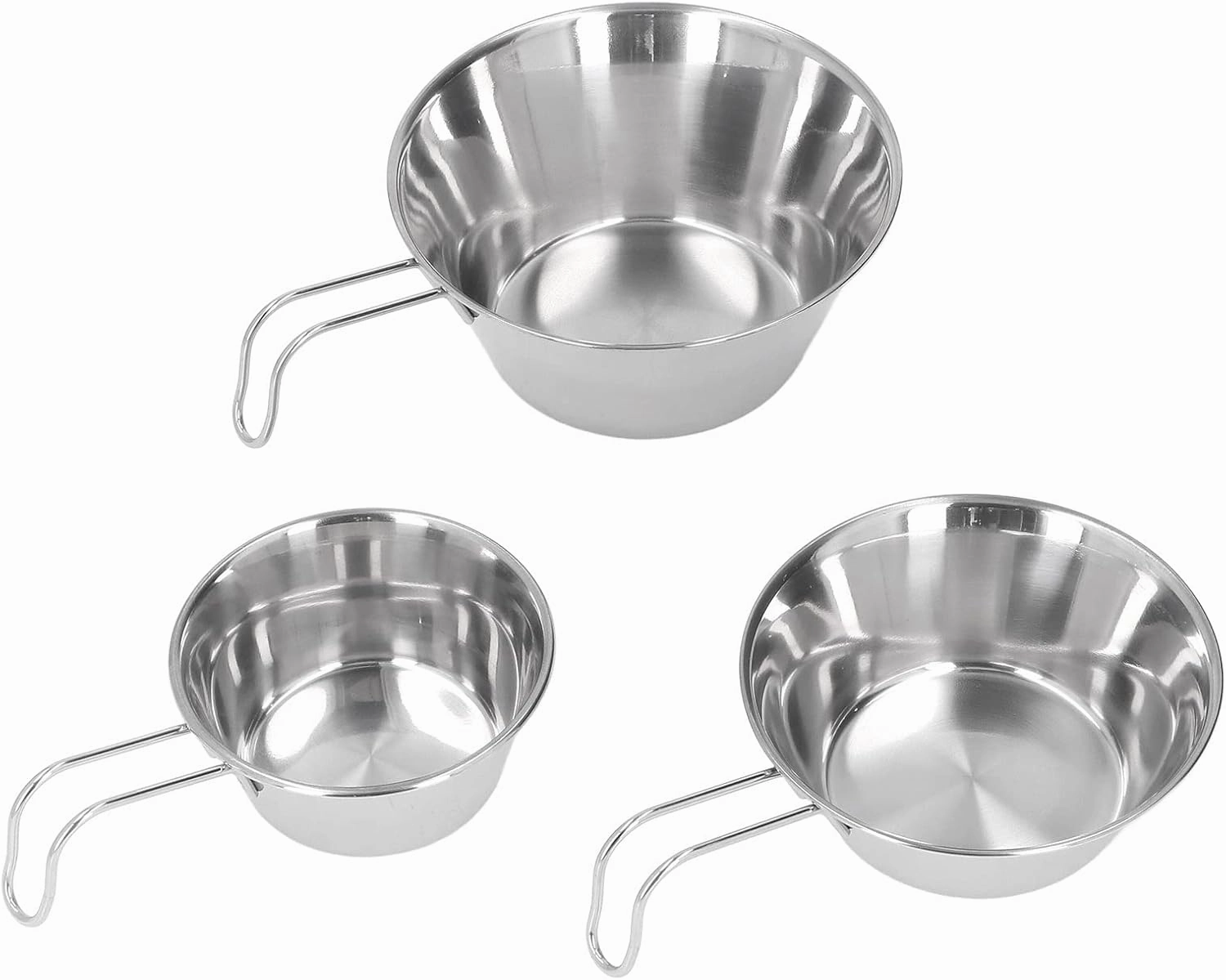 Restokki Stainless Steel Camping Bowl Set Portable BBQ Folding Mug Bowls for Mountaineering and Picnic