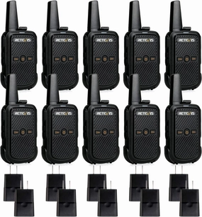 Retevis RT15 Walkie Talkies Long Range,Mini Walkie Talkie,USB Fast Charging,Rechargeable 2 Way Radios for Adults Business Education School Church Healthcare Car (10 Pack)