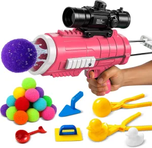 Reusable Water Balloon Launcher Set for Kids – 28 Quick-Fill Water Balls with Sand Toys – Outdoor Pool & Backyard Game for Boys Girls, Summer Gift for Toddlers & Teens