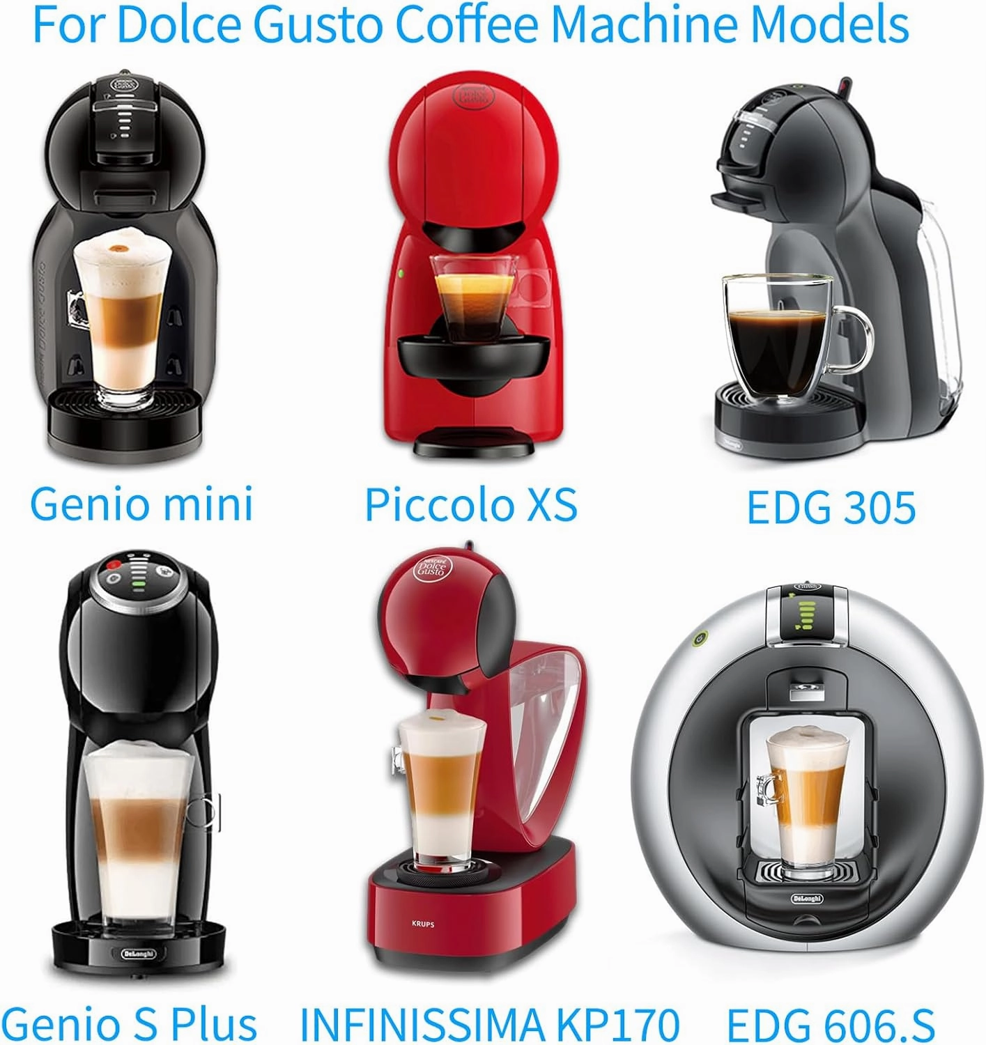 Reusable Capsule Adapter for Dolce Gusto, Refillable Coffee Capsule Adapter Coffee Capsules Converter Support Fill Coffee Powder Compatiable for Piccolo XS/Genio S/EDG 305/EDG 606.S