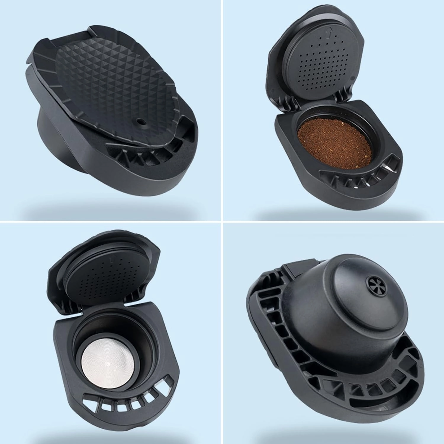 Reusable Capsule Adapter for Dolce Gusto, Refillable Coffee Capsule Adapter Coffee Capsules Converter Support Fill Coffee Powder Compatiable for Piccolo XS/Genio S/EDG 305/EDG 606.S