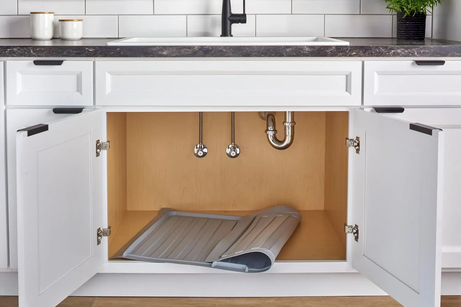 Rev-A-Shelf Gray Flexible Drip Tray For Sink Base 27" - 30"