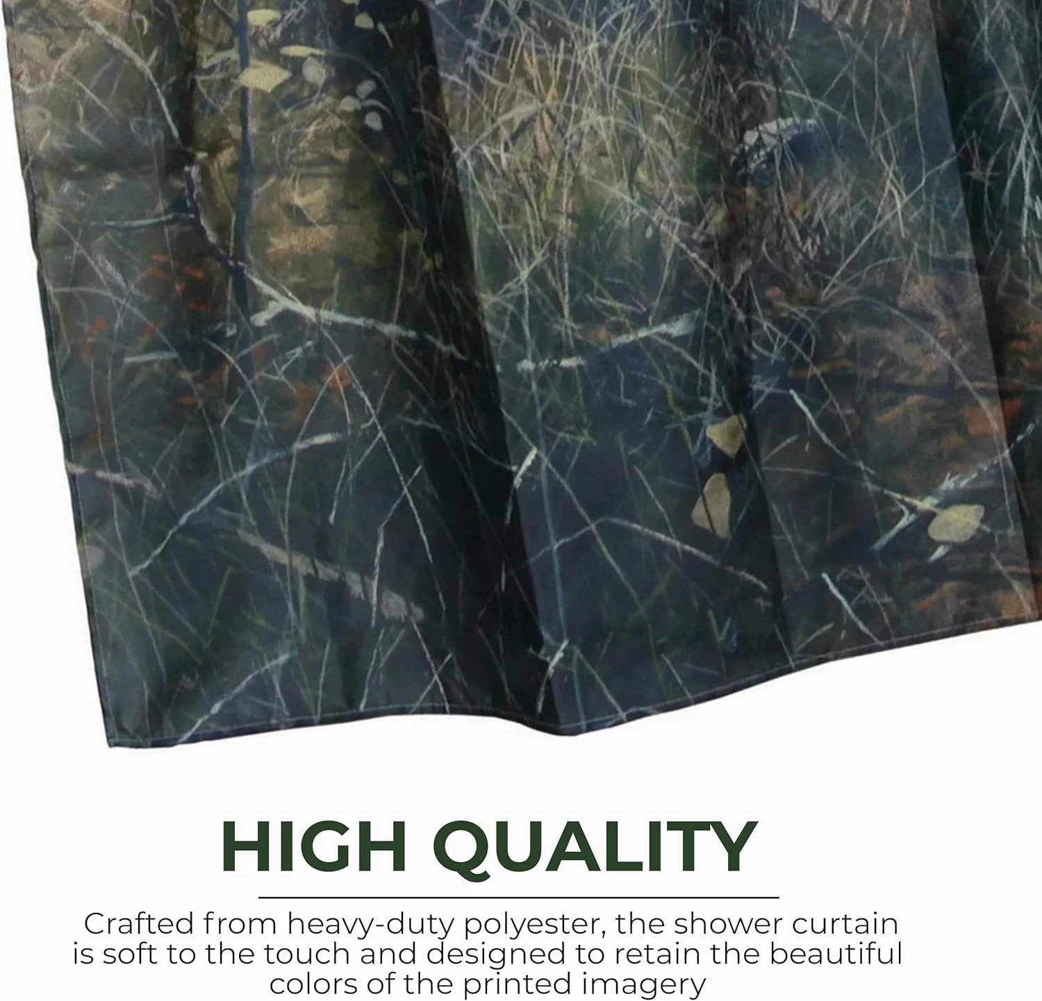 Rivers Edge Products Bathroom Shower Curtain, 70 x 72 Inches, Unique Bath Curtain with Hooks, Printed Licensed Art of Animal Nature Scene, Bear