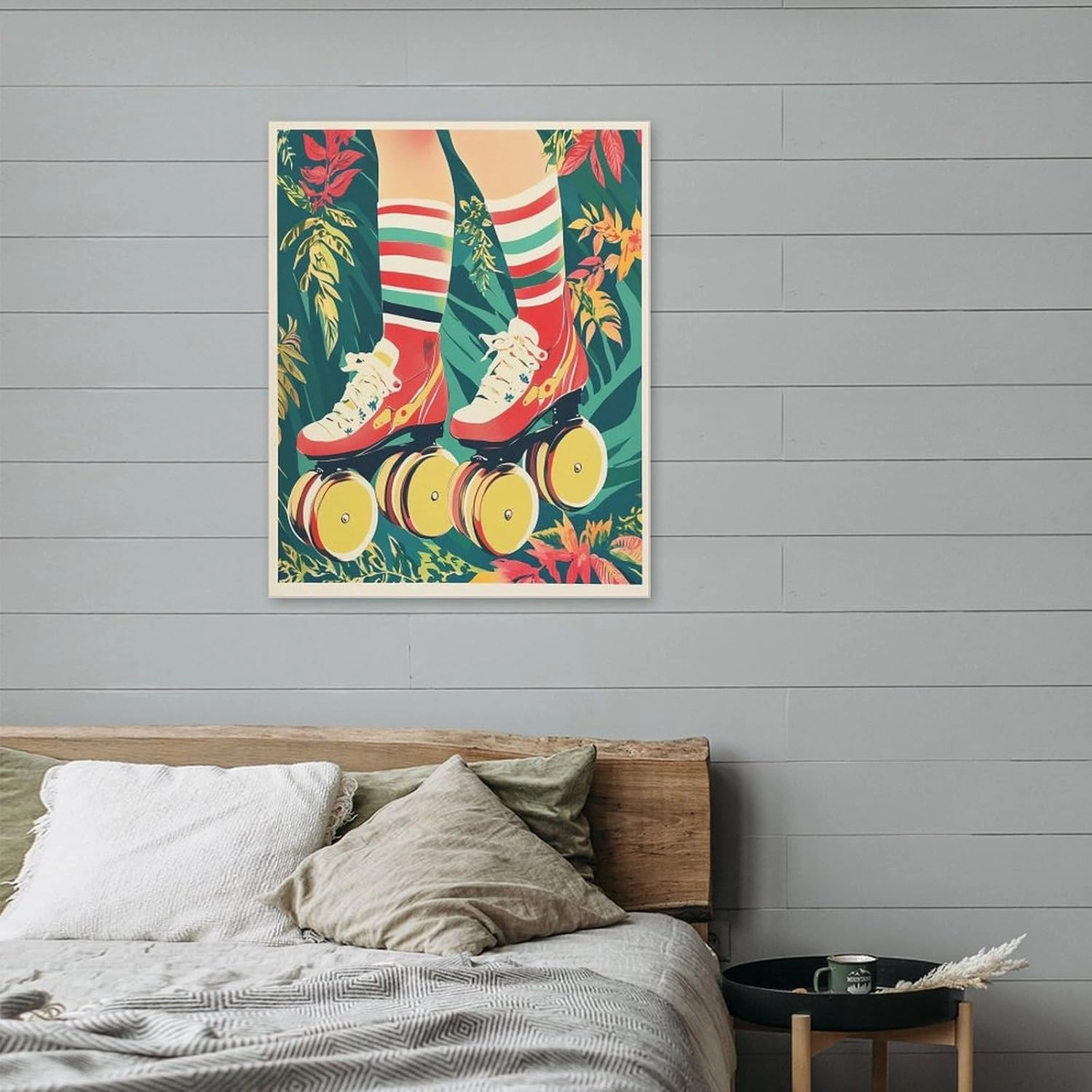 Roller Skating Canvas Prints 11x14inch Wall Art Pictures for Living Room Bathroom Office Decorations Framed