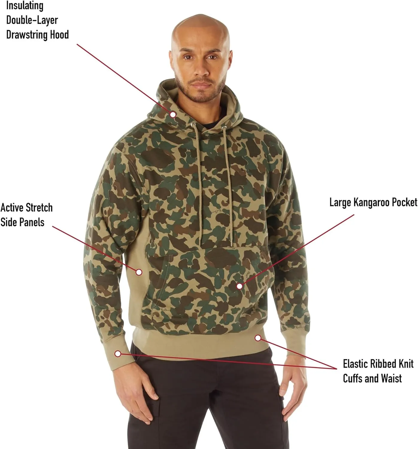 Rothco X Bear Archery Fred Bear Camo Every Day Hoodie – Camouflage Pullover Hooded Sweatshirt