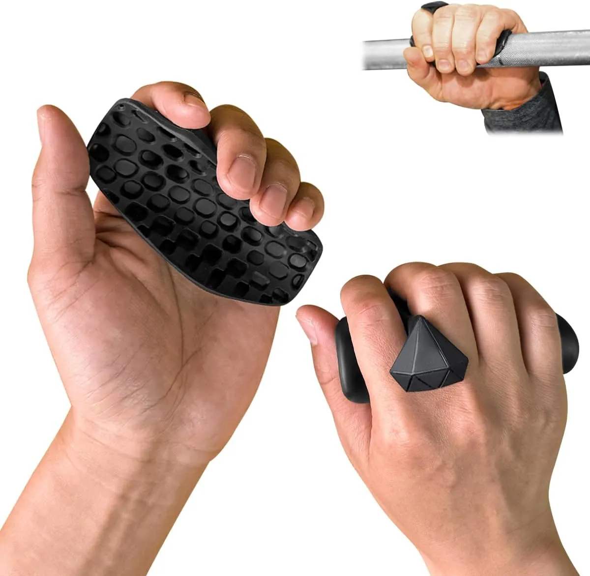 Rubber Gym Grips Weight Lifting Grips for Men & Women, Anti Slip Workout Grip for Hand Protection, Weightlifting Grips for Workout, Dumbbell Gripper, Deadlift Grip Pad (1 Pair)