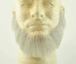Rubies Full Character Beard LIGHT GREY w/Spirit Gum - 100% Human Hair - Adhesive Included - no. 2024 - REALISTIC! Perfect for Theater and Stage - Reusable!
