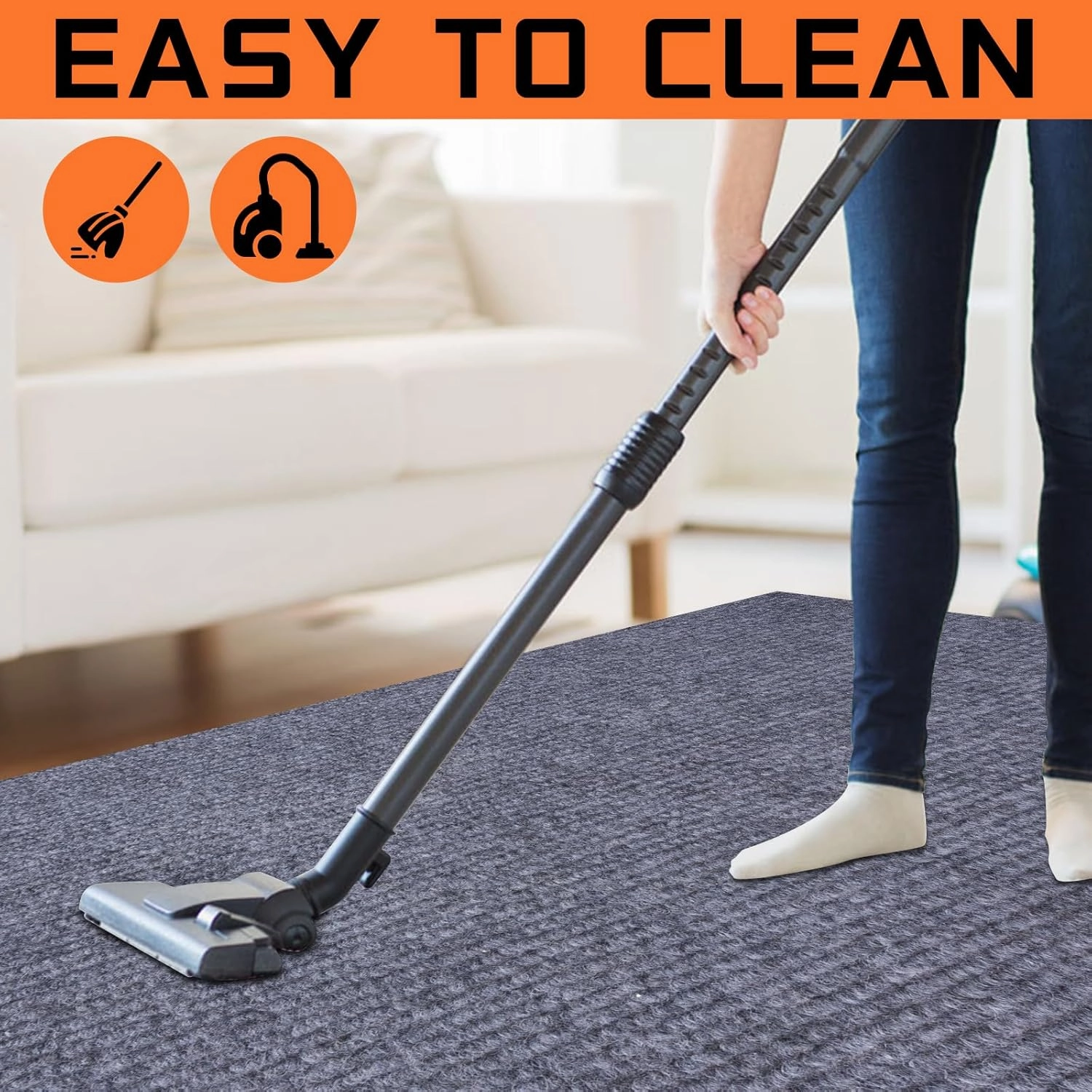 Runner Rugs 3 x 10 ft for Hallway with Rubber Backing, Non Slip Indoor Rug, Outdoor Runner Rug Waterproof, Custom Size Area Rugs for Entryway, Balcony, Patio, Kitchen, Garage, Stair, and Laundry