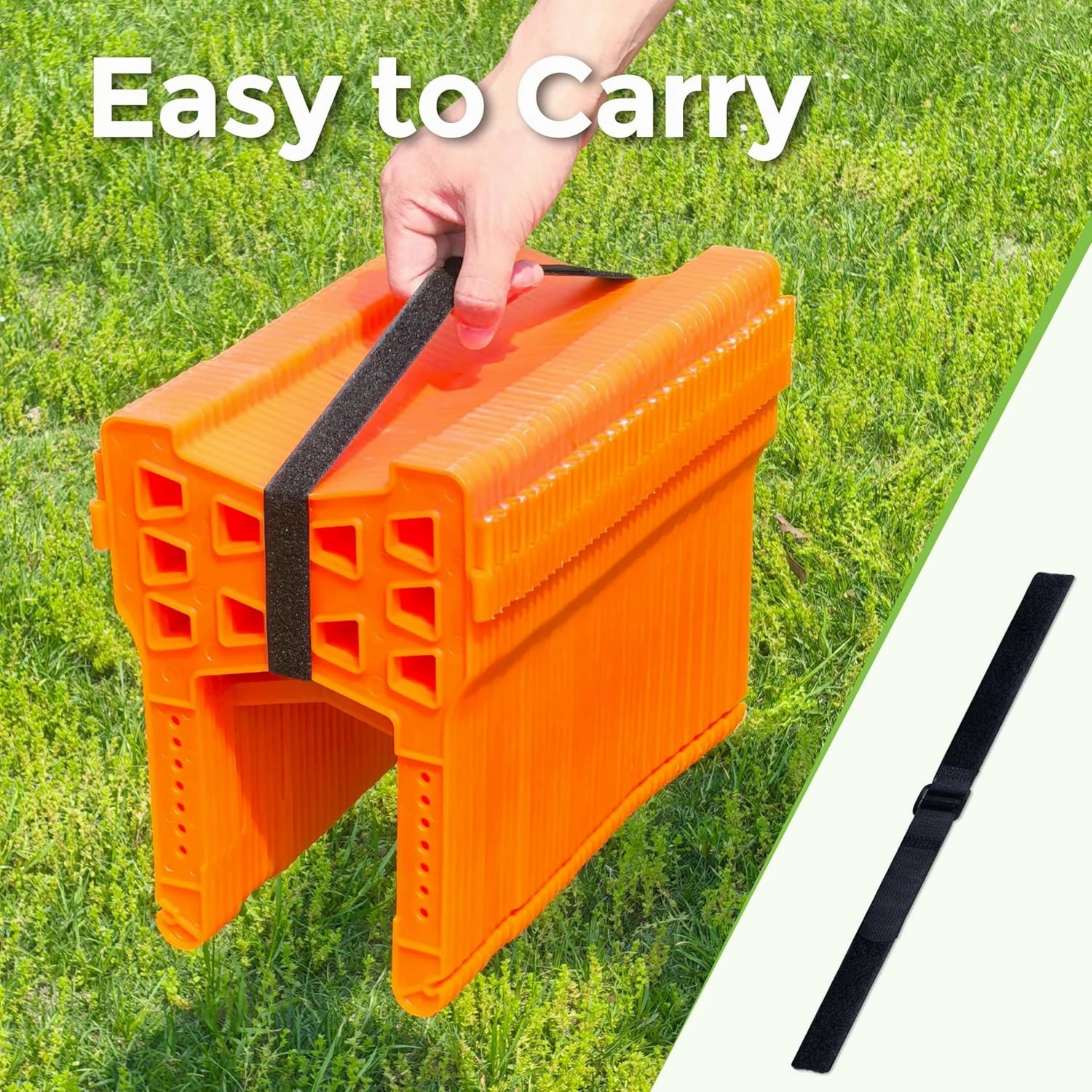 RV Sewer Hose Support 20 FT, U-shaped Adjustable Height Sewer Hose Support with Elastic Straps and Rubber Ties Quick Set-up RV Sewer Hose Storage for Travel Trailers Campers, Blaze Orange
