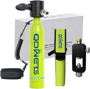 S3000 0.5L Mini Scuba Dive Tank, Marked Reusable Scuba Pony Bottle with 5-10 Minutes of Backup Air. Scuba Diving Tank Equipment, Mini Scuba Dive Cylinder & Scuba Diving Oxygen Tank.(Green)
