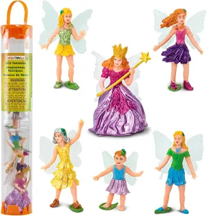 Safari Ltd. Fairy Fantasies TOOB - 6 Mini Figurines Including Fairy Queen, Baby, and Flower Fairies Jasmine, Buttercup, Violet, Iris - Enchanting Toy Figure Set for Boys, Girls & Kids Ages 3 