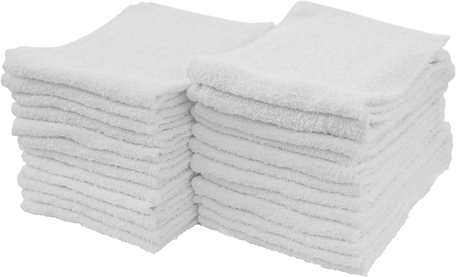 S&T INC. Multipurpose Cotton Terry Cleaning Towels for Home, Car, Automotive, and Garage Cleaning Supplies, 14 Inch x 17 Inch, White, 24 Pack
