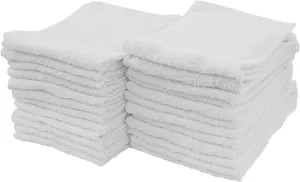 S&T INC. Multipurpose Cotton Terry Cleaning Towels for Home, Car, Automotive, and Garage Cleaning Supplies, 14 Inch x 17 Inch, White, 24 Pack