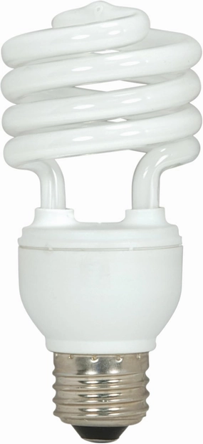 Satco S6271 18W T2 Ultra Mini Spiral Compact Fluorescent (CFL) Light Bulb, 18T2, White, 3 Count