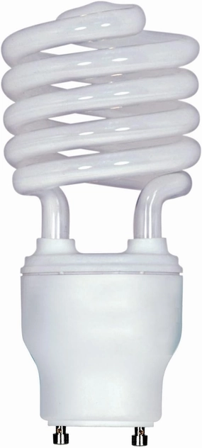 SATCO S8206 23 Watt; Mini Spiral Compact Fluorescent; 2700K; 82 CRI; GU24 Base; 120 Volt (2 CFL Light Bulbs)