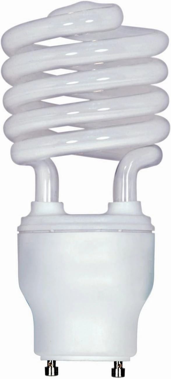 SATCO S8206 23 Watt; Mini Spiral Compact Fluorescent; 2700K; 82 CRI; GU24 Base; 120 Volt (2 CFL Light Bulbs)